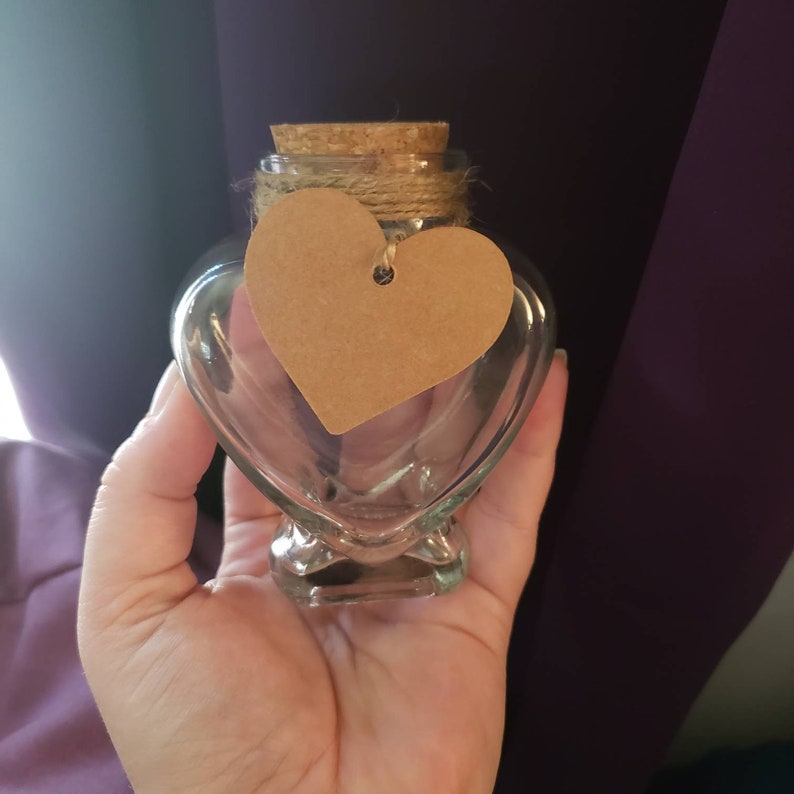 5oz. Glass Heartshaped Jars. You May Purchase Empty or With Etsy