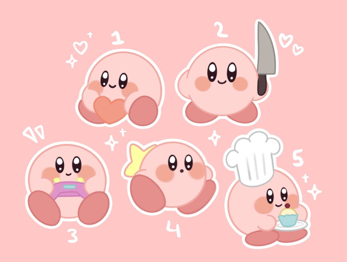 Kirby Sticker / Video Game Vinyl Sticker / Cute Kawaii | Etsy