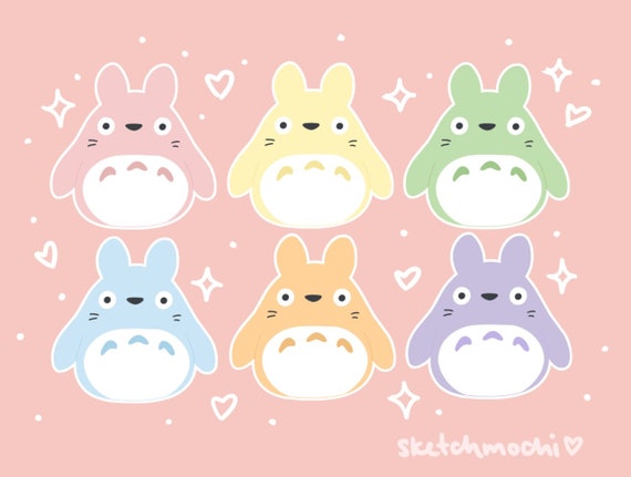 Totoro Studio Ghibli Sticker Miyazaki Vinyl Sticker Cute Etsy