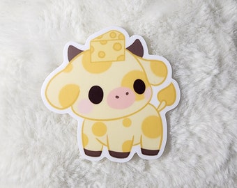 Cheese Cow Stickers / Cow Vinyl Sticker / Madison Wisconsin / Laptop Water Bottle Stickers