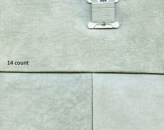 18 count - Pearl Grey - 18"x21", Aida Zweigart, Hand Dyed Cross Stitch Fabric
