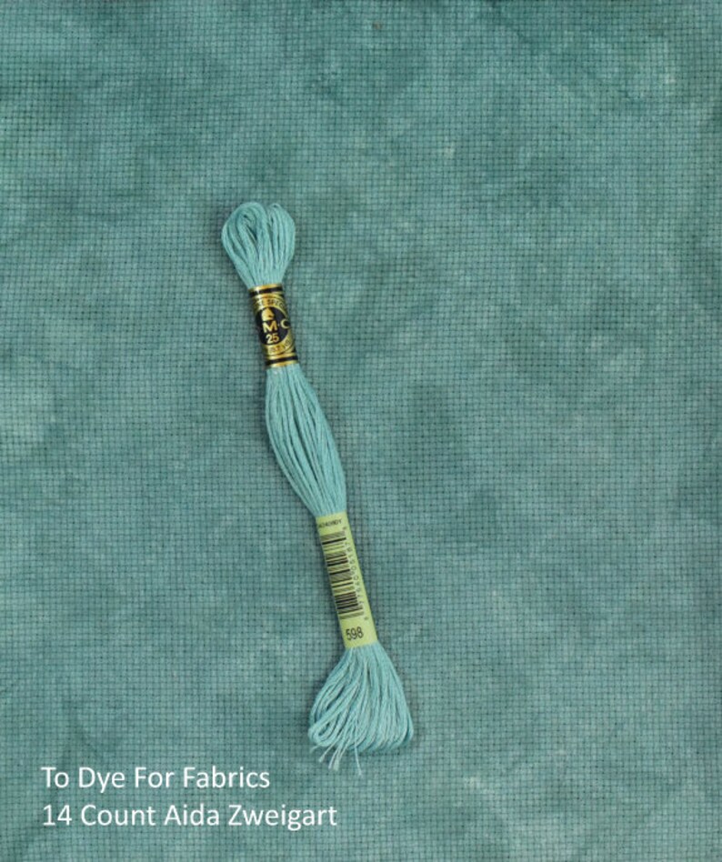 Ash Teal Hand Dyed Cross Stitch Fabric / Choose From Aida Etsy
