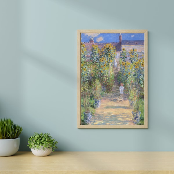 Art Print Claude Monet "The Artist’s Garden at Vetheuil" Home Wall Decor Painting Poster Hanging 3 sizes 12x18 20x30 24x36