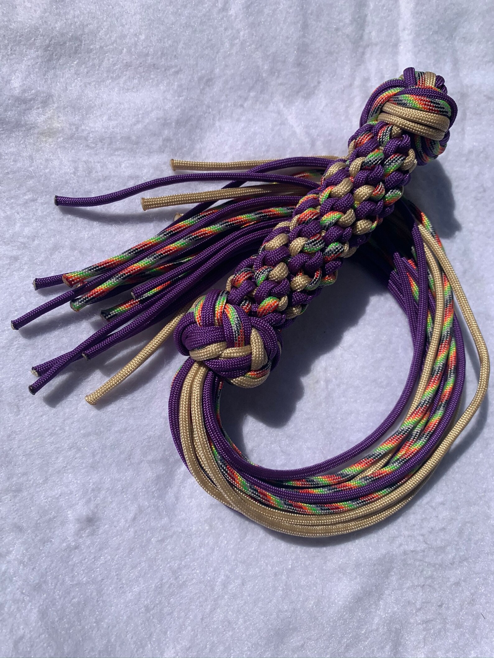 Paracord BDSM Flogger Purple and Tan | Etsy