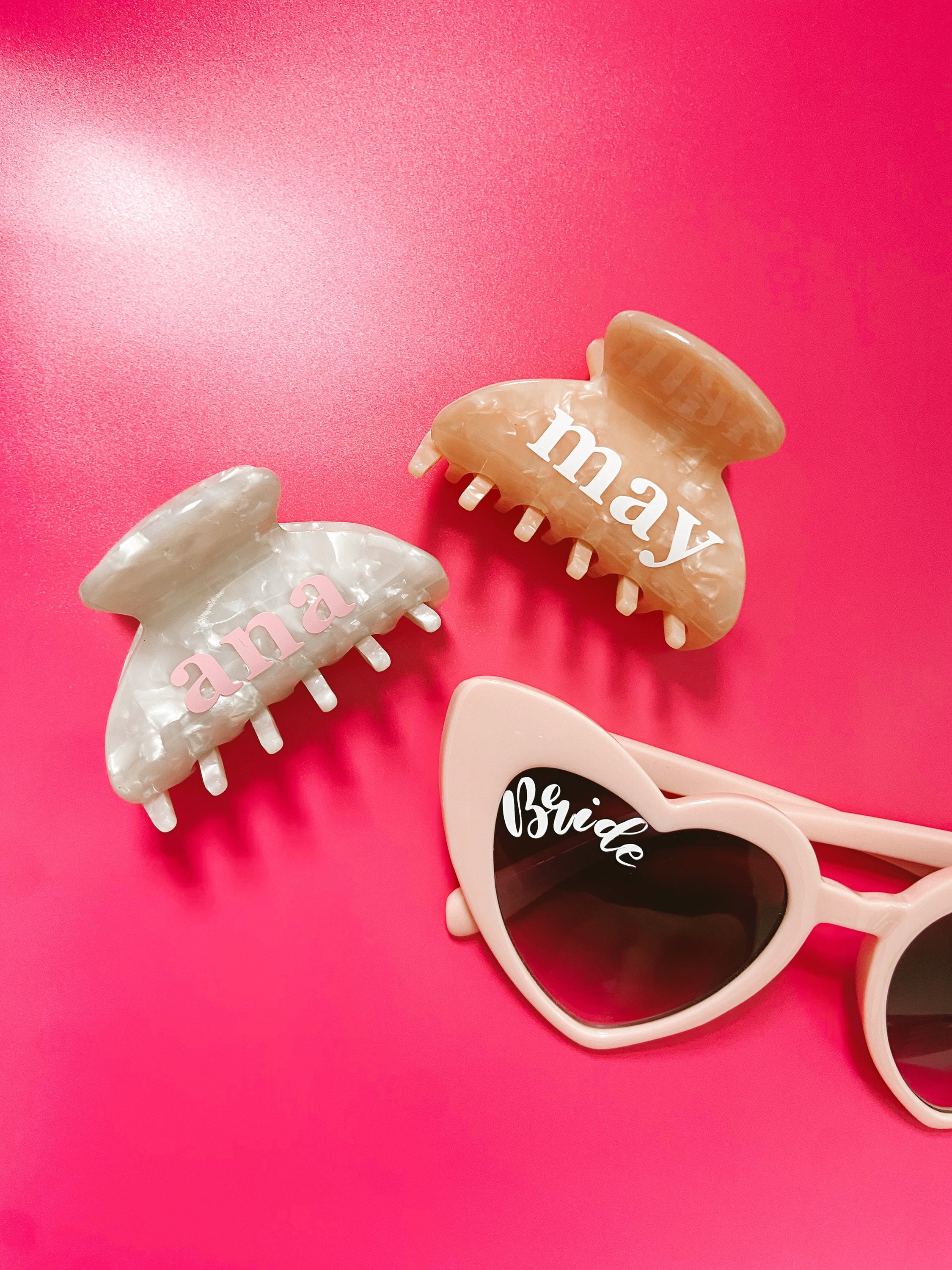 Personalized Hair Clip Claw Clips Bridesmaid Gift Etsy