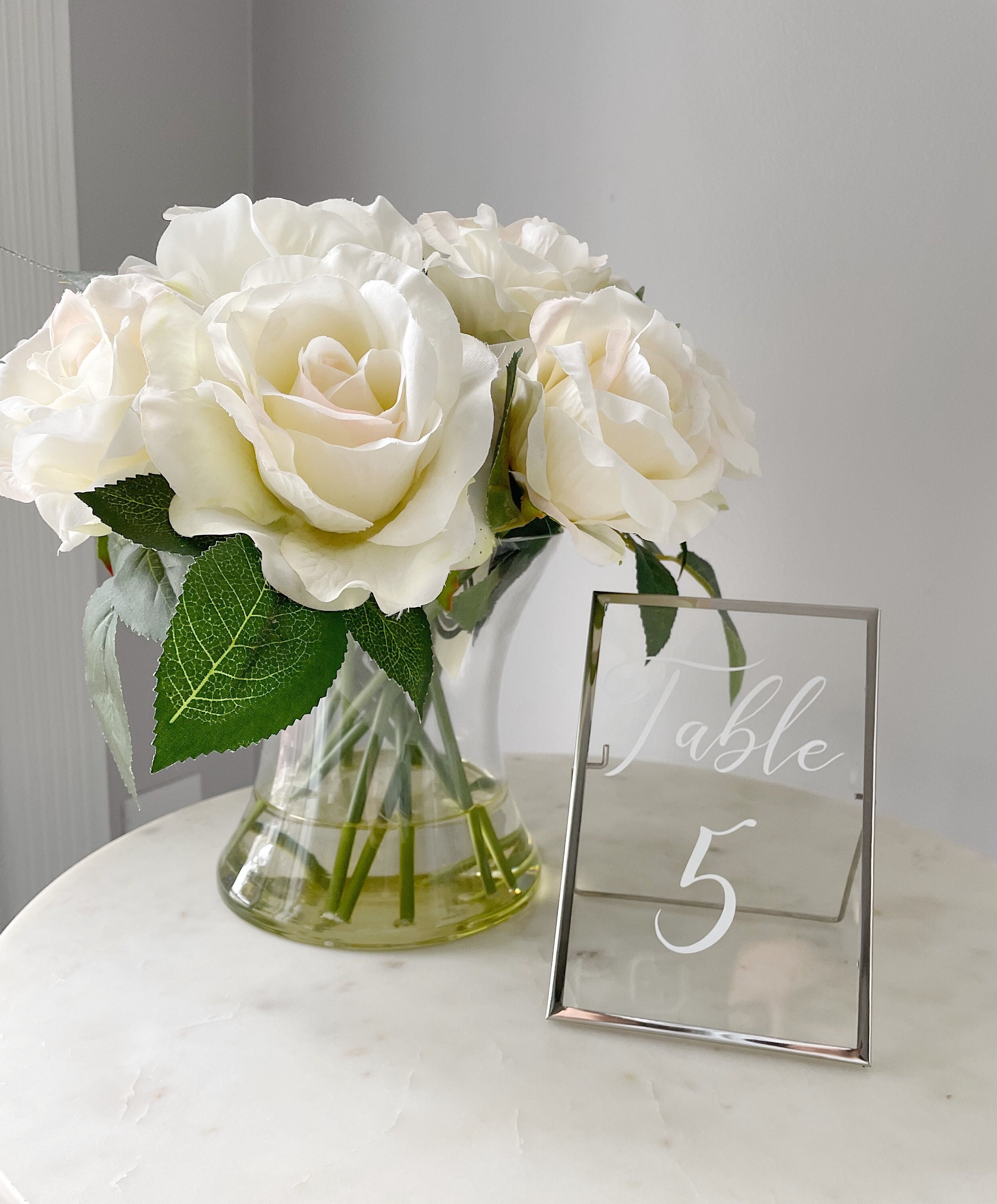 Silver Table Number Frame Vinyl Custom Table Number Wedding Etsy