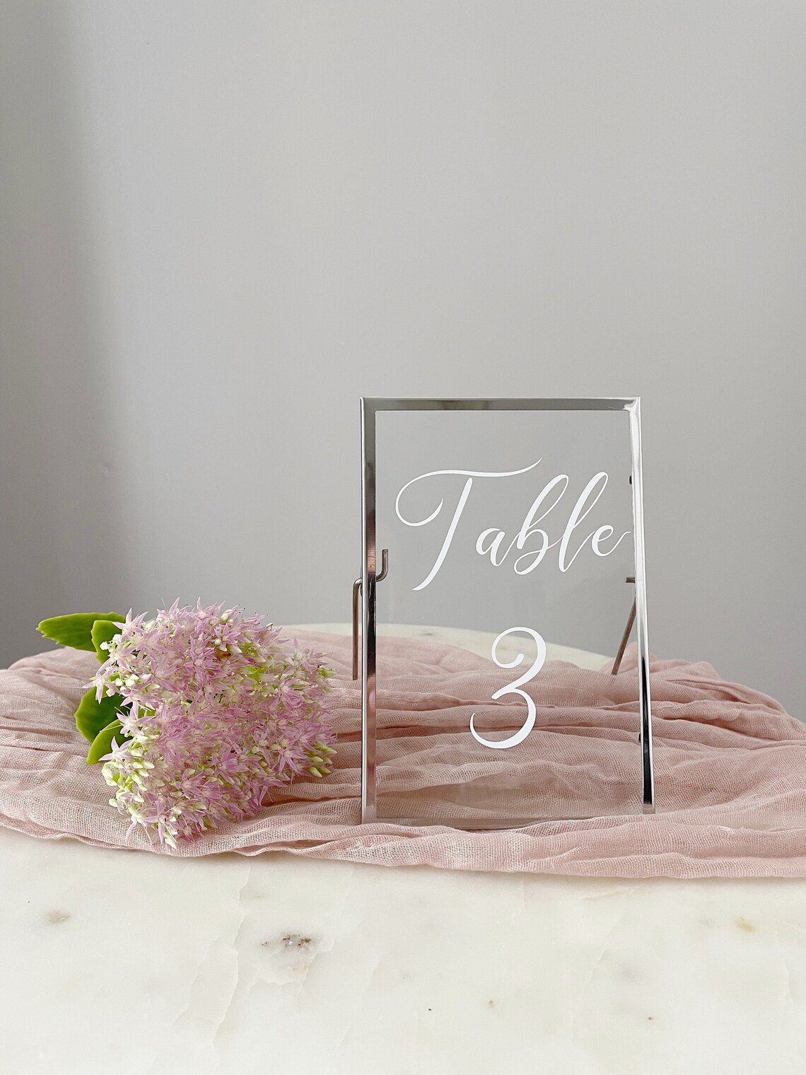 Silver Table Number Frame Vinyl Custom Table Number Wedding Etsy