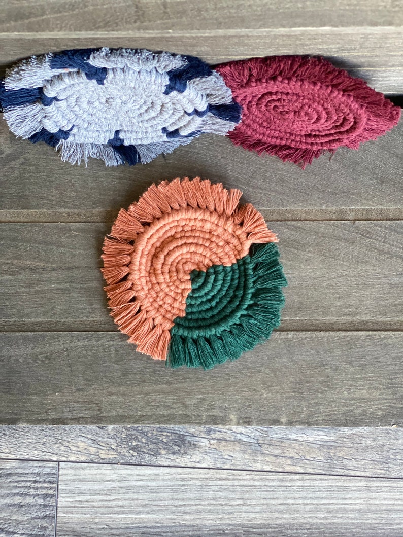 Geometric Macrame Coasters {set of 4}