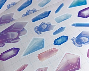 Crystal Sticker Sheet - Planner & Bullet Journal Stickers