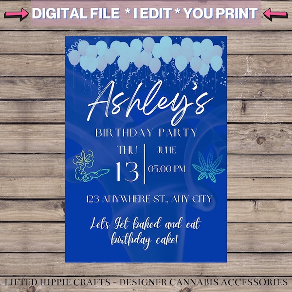 Weed Birthday Card Printable - Etsy