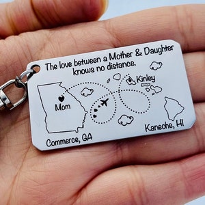 Long distance relationship gift,LDR keychain, custom state keychain, best friend keychain, long distance family, couple gift idea