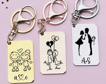 Valentine's day gift keychain for GirlFriend/ Boyfriend Husband/ wife/ couple, personalized couple keychain, Anniversary Gift, Unique gift