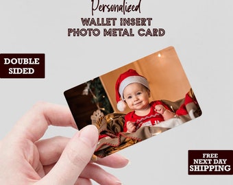 Personalisierte Brieftaschen-Fotokarte, Vatertagsgeschenke, Metall-Geldbörsenkarte, gravierte Brieftaschenkarte mit Bild, Geschenk für Freund, Geschenk für ihn.