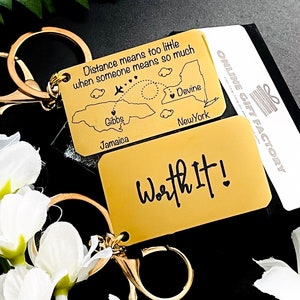 Fernen Geschenk für Freund, Freundin, beste Freundin, individuell, Umzug zum College Geschenk, LDR Schlüsselanhänger für ihn Sie, Liebesgeschenk