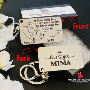 Long distance gift for boyfriend, girl friend, best friend, custom, moving away to college gift, LDR keychain for him her, love gift image 3