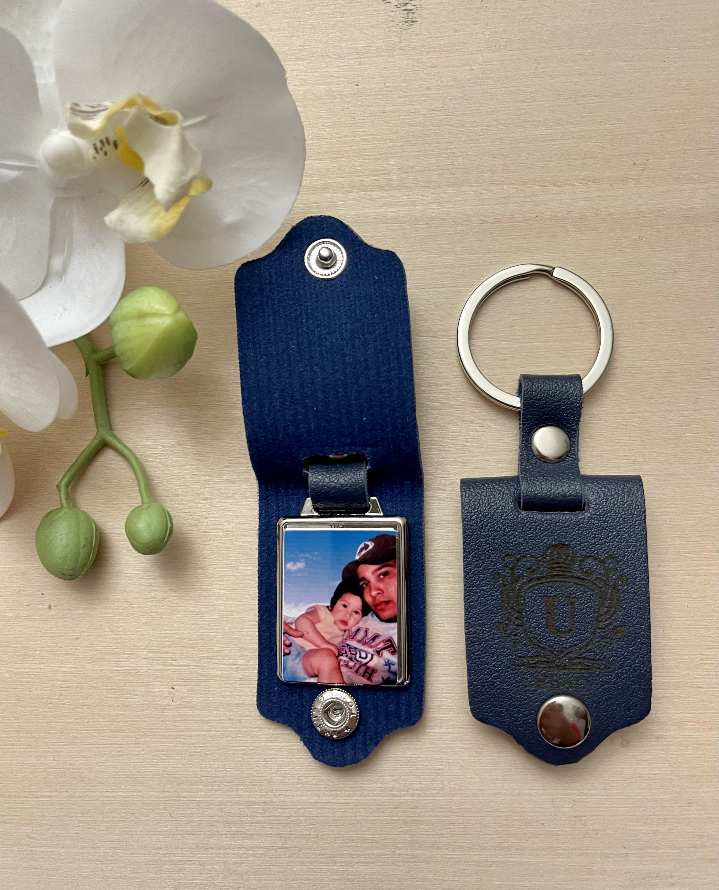 Personalized Leather Photo Keychain photo Keychain for Etsy