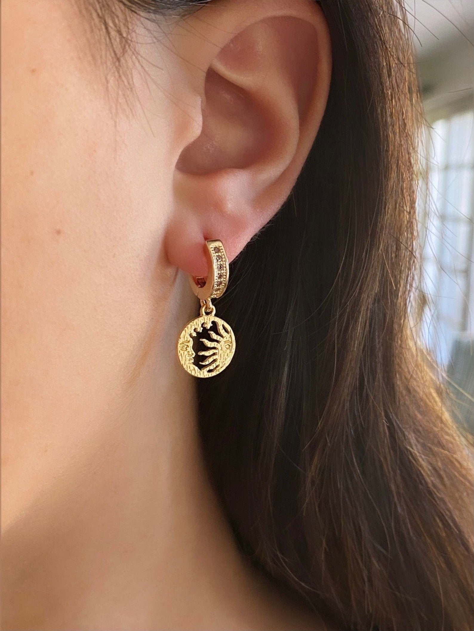 CELESTE CRYSTAL HOOP EARRINGS