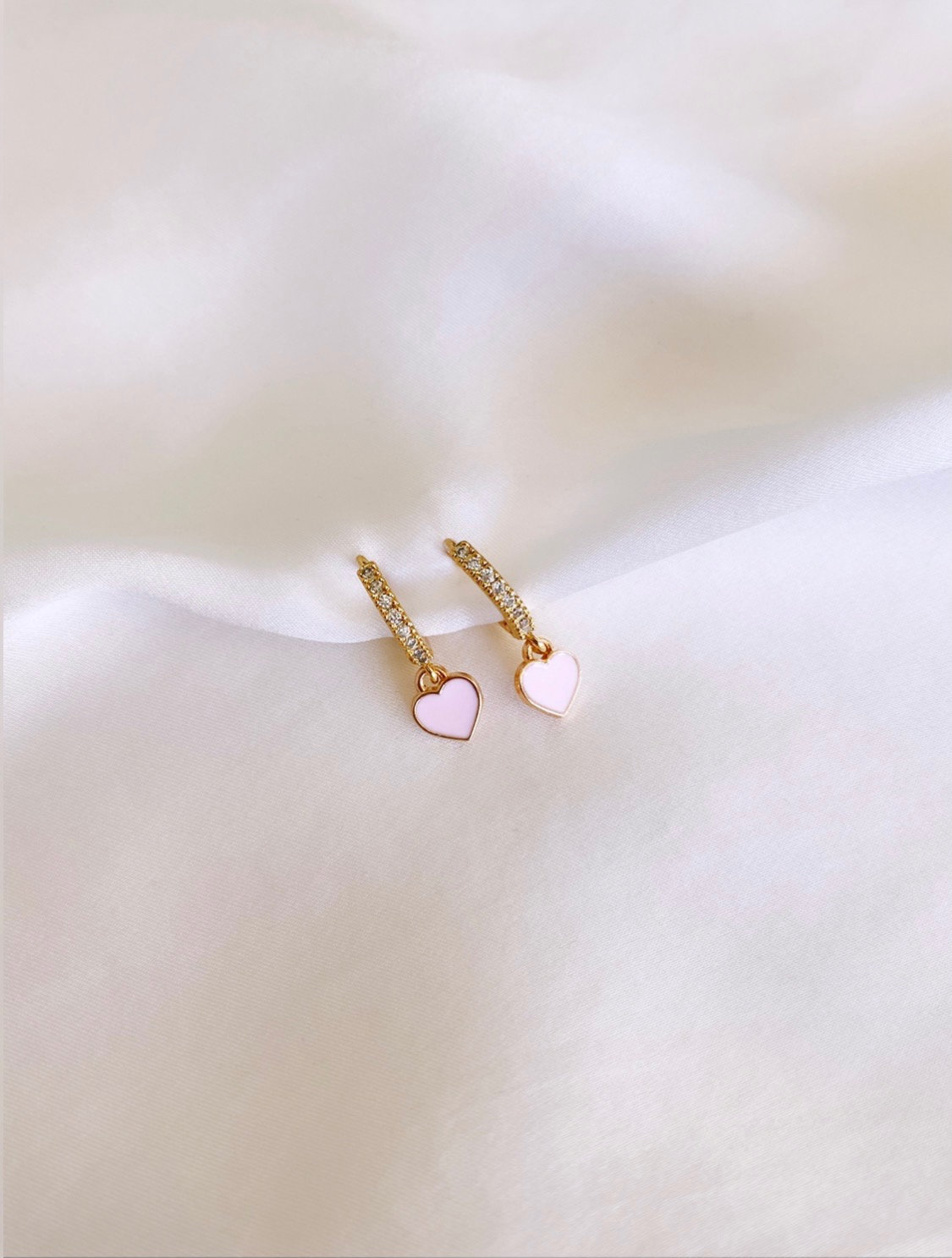 Gold sweetheart Crystal Huggie Earrings Gold | Etsy