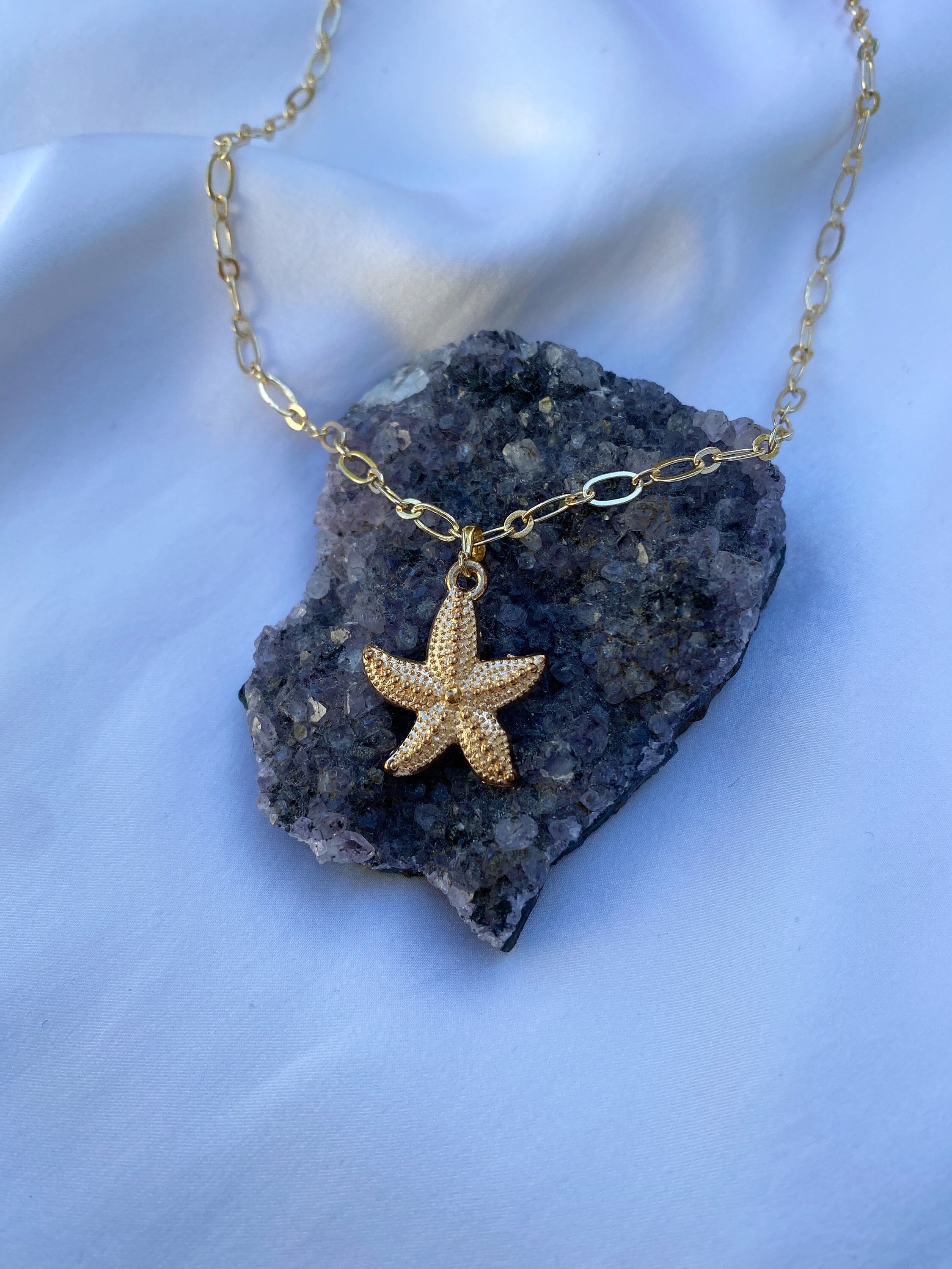 Mikovivi Gold Seestern Halskette - Zierlicher Meeresschmuck Für Frauen
