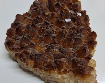 Medium Dark Orange Citrine Quartz Cluster 3" x 3" x .75"