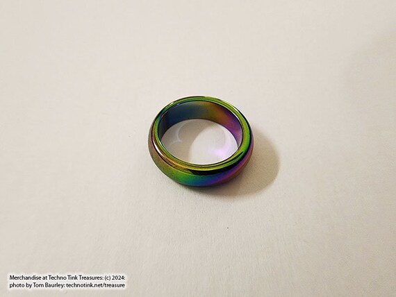 Rainbow Metallic Hematite Ring - image 5