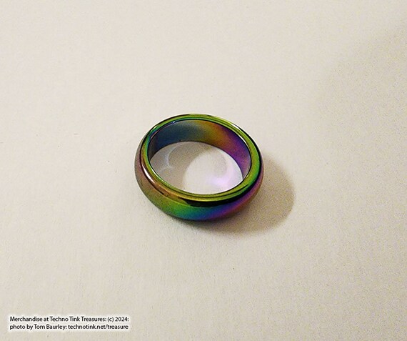 Rainbow Metallic Hematite Ring - image 2