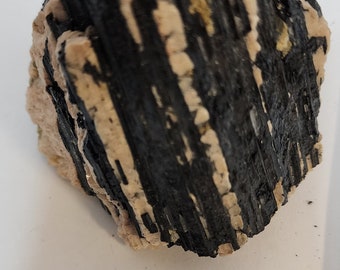 Black Tourmaline Crystals, Medium in feldspar and quartz base #0058 -- 3.5" x 3" x 3"