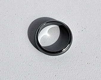 Silver Metallic Hematite Ring