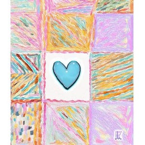 Heart 57 – Abstract Blue Heart Poster | Minimalist Romantic Printable | Digital Download Wall Art