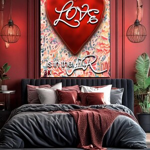Heart 48a – Red Abstract Heart Poster | Minimalist Romantic Printable | Digital Download Wall Art