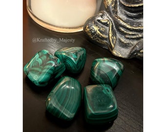 1pc Malachite Tumbled Stone - INSIGHT, GROWTH, Healing Stone, spirituality, heart chakra, Capricorn, Scorpio