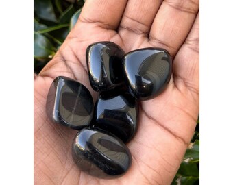 Obsidian Tumbled Stones 1pc - PROTECTION, GROWTH, STABILITY, block negative energy, eliminate tension, clear confusion & blockages