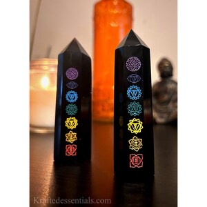 1pc Chakra/Obsidian Crystal Point - Healing crystals, crystal decor, balance, healing energy,