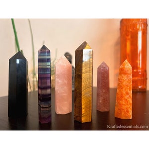 Assorted Crystal Tower Points - crystal points, assorted crystals, crystal wand, crystal decor, spiritual crystals