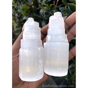 Selenite Tower (1pc) - CLEANSE, PROTECT, CLARITY, energy cleanse, peace, purity, Healing energy
