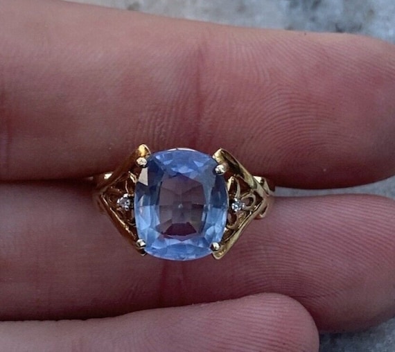 Rare Stunning 5ct Cornflower Blue Sapphire Ring. … - image 2
