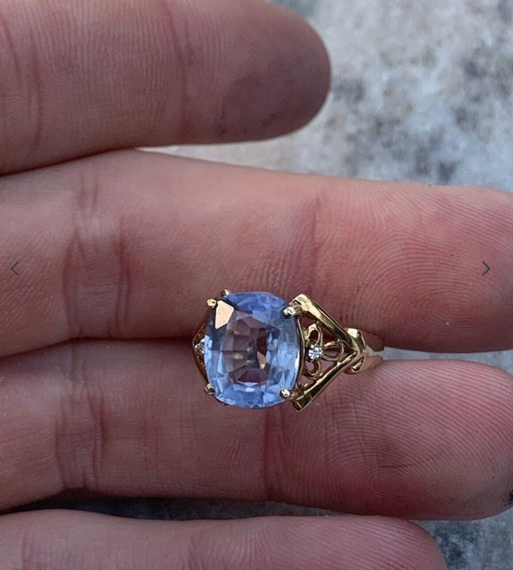 Rare Stunning 5ct Cornflower Blue Sapphire Ring. … - image 5