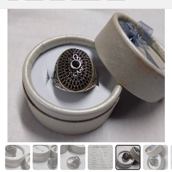 Antique Silver ring- Vintage Silver ring -Black an