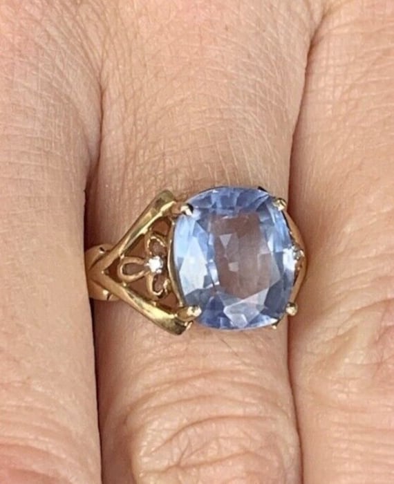Rare Stunning 5ct Cornflower Blue Sapphire Ring. … - image 6