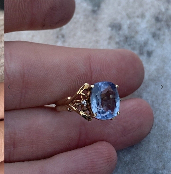 Rare Stunning 5ct Cornflower Blue Sapphire Ring. … - image 7