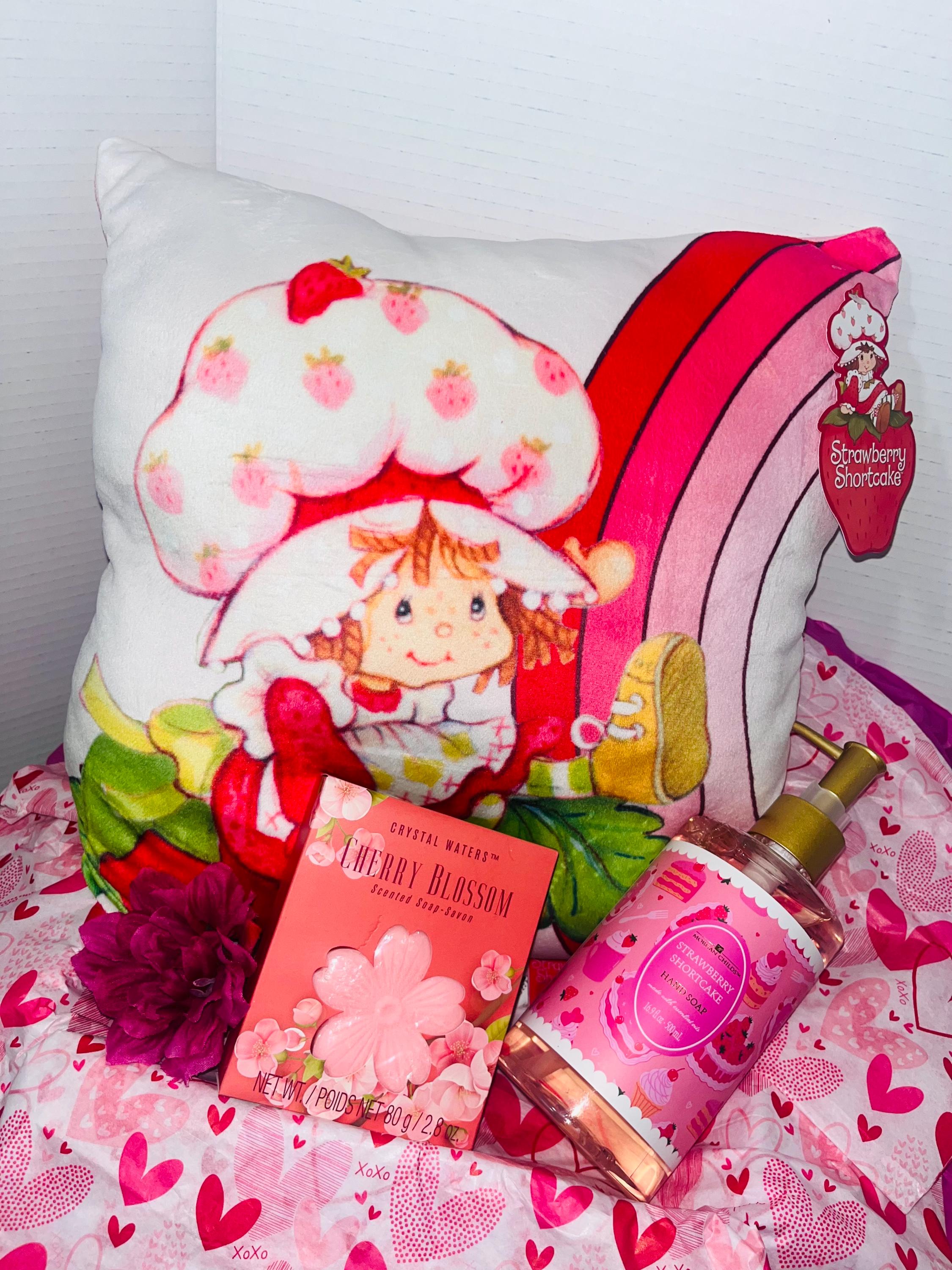 Strawberry Shortcake - hygge basket - gifts for her - cozy hygee gift box - self care gift box - home gift set - 90s baby gift