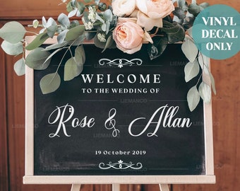 Personalised Wedding Decal for Chalkboard Wedding Sign DIY Wedding Chalkboard Decal Rustic Wedding Chalkboard Sign for Wedding Reception