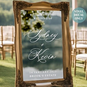 Custom Wedding Welcome Decal for Vintage Mirror DIY Wedding Mirror Personalised Decal Wedding Ceremony Mirror Welcome Sign Wedding Decal