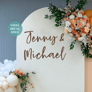 Custom Engagement Party Wall Decal DIY Engagement Sign Backdrop Name Decal Bride and Groom Sign Name Decal Personalised Wedding Party Decor