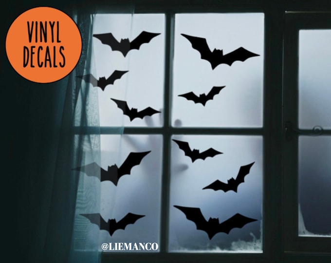 Corner Spider Web With Spider Decal Sign Bats Halloween Holiday Vinyl ...