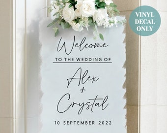 Custom Wedding Sign Vinyl Decal Large Welcome Decal for Engagement Party Sign Personalised Wedding Entrance Sticker for Modern Wedding Decor