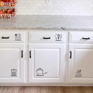 Kitchen Cabinet Decal, Airbnb Kitchen Label, Office Pantry Decal, Set ...