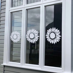 Anti-Collision Window Sticker, Set of 3 Sunflower Frosted Decals, Save Birds, Protect Window, Pets, Glass Window Sliding Door Hazard Sticker