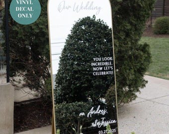 Custom Decal For Mirror Wedding Sign, Welcome To Our Wedding Mirror Decal, Personalised Welcome Sign Mirror Vinyl, Reception Entry Mirror