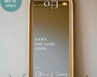 Pegatina para espejo de boda "You Look Good", vinilo de bienvenida personalizado, calcomanía para espejo de entrada de boda, calcomanía personalizada para letrero de bienvenida de boda